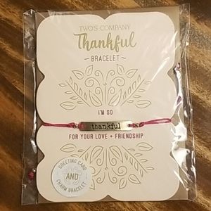 Two's Company Thankful bracelet Greeting Card New